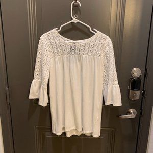 Shannon Ford New York white crochet top, size small